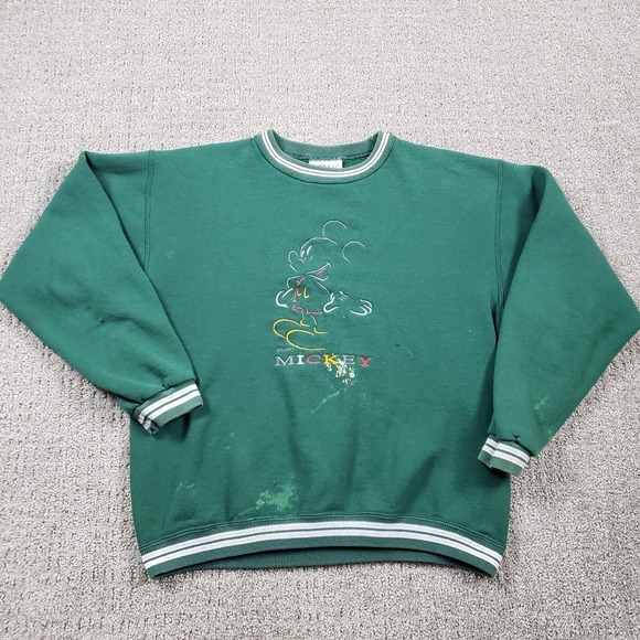 Disney Other - Vintage 90s MICKEY MOUSE Sweatshirt Mens Medium Green Disney Genus Made in USA